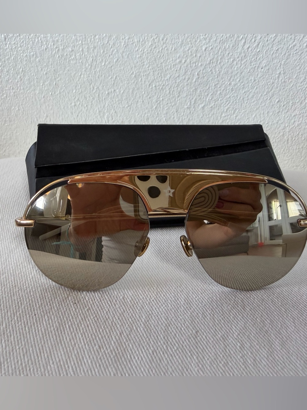 Dior Gold Mirrored Aviator Sunglasses